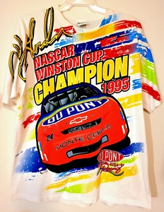 Vtg 1995 Jeff Gordon Shirt Men's SZ LG AOP NASCAR Winston Cup AOP Dupont 1995 - Picture 1 of 17