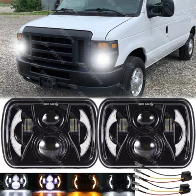 Faro LED 7x6" 5x7" Hi-Lo con H4 para Ford E-100 E-150 E-250 Econoline Foto 1 de 4