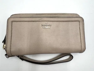 Kate Spade Anita Patterson Drive Wristlet Wallet Pink Zipper Rose Gold Emblem - Picture 1 of 14