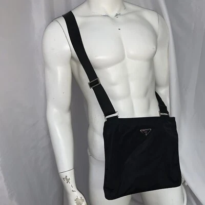 pre-loved authentic PRADA black nero tessuto NYLON crossbody bag UNISEX - Image 1 of 4