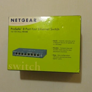 NETGEAR ProSafe (FS108) 8-portowy zewnętrzny przełącznik Fast Ethernet - PRZETESTOWANY - Zdjęcie 1 z 2