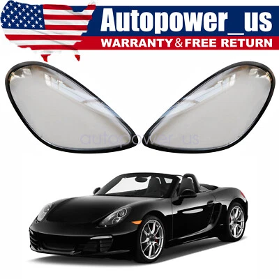 1pair Headlight Lens Cover For 2014-2016 Porsche Boxster Cayman 981 - Image 1 of 4