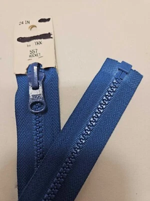 YKK 24" Medium Weight Molded Pl Zipper Reversible Inside/Outside Separating - Image 1 of 2