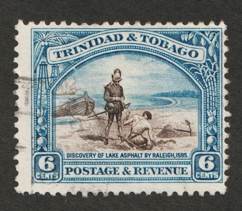 Trinidad y Tobago 1937 - Sc# 37a - 6¢ Descubrimiento del asfalto del lago - Usado Cv$16 Foto 1 de 1