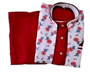 Boys Red Maroon 3pc Kurta Pyjama Jacket Set Festive Wedding Diwali Puja Party - Picture 1 of 3