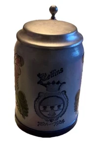 VELTINS Pilsner 100th Anniversary 1924 Stein Cobalt Blue Pottery Handarbeit - Bild 1 von 6
