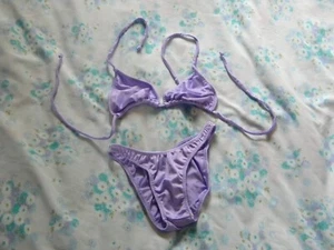 Jagware USA Posing Suit Lilac Purple Triangle Top Bikini Brief Bottom XS - Picture 1 of 4