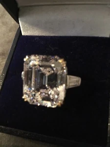 From The Iconic Collection Sapphire Ring iSolid Sterling Silver & 18K White Gold - Picture 1 of 11