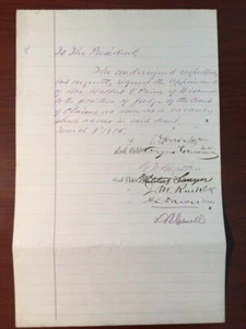 HENRY L. DAWES, JEREMIAH M. RUSK, LUCIEN B CASWELL, CARTA FIRMADA A SUBVENCIÓN DE EE. UU. - Imagen 1 de 1