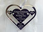 Just married Wedding Day heart Horse Shoe Personalised. gift. MUM & DAD