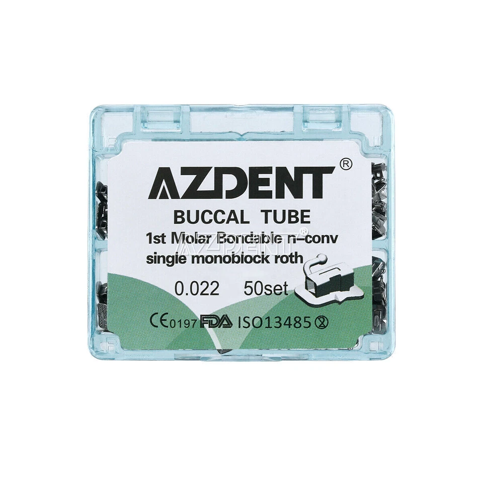 AZDENT 53130000 Roth 022 1st Molar Orthodontic Buccal Bracket - 50 Pieces