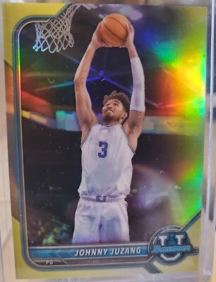 2022 Bowman U Chrome JOHNNY JUZANG UCLA Gold #/75 Refractor Card UTAH JAZZ SP - Image 1 of 2