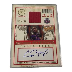 Chris Bosh Auto Jersey Patch Card 38/50 Fleer Authentix All-Star 2004-05 - Picture 1 of 2