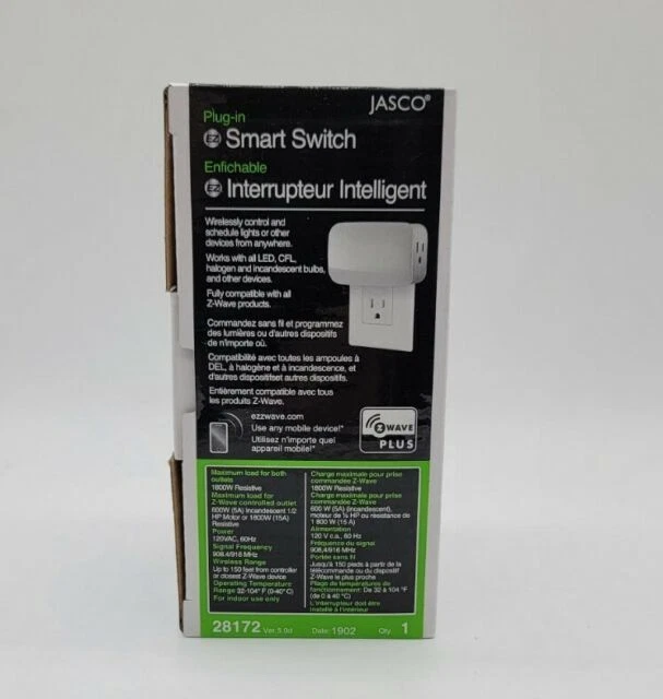 Jasco Z-Wave Plus Plug-In Dual Plug Smart Switch - White (28172) - Image 1 of 1