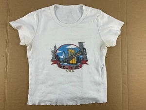 Vintage 50s 60s Stencil Tag New York City Youth Kids T Shirt Empire State Statue - Picture 1 of 6