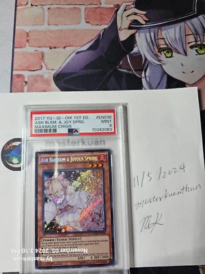 2017 YuGiOh Maximum Crisis Ash Blossom & Joyous Spring MACR-EN036 PSA 9 - Image 1 of 3
