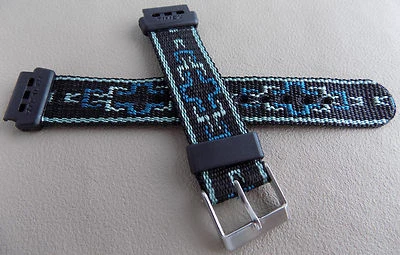 Pulseira de relógio Timex Stealth Indiglo preta nylon resistente à água esporte 17 mm regular  - Imagem 1 de 4