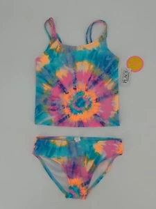 The Children's Place Girl’s Swimsuit 2 piece Youth Tie Dye Colorful Size Medium - Picture 1 of 4