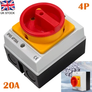 20A Rotary Isolator Switch 20amp 4 Pole AC 230V-440V IP65 Rotary Isolator Switch - Picture 1 of 12