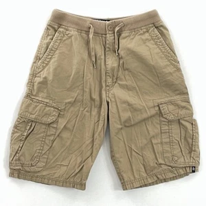 Unionbay Boys Cargo Shorts Beige Flat Front Drawstring Button Pockets L 14-16 - Foto 1 di 9
