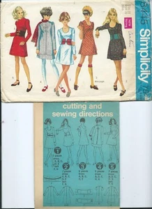 S 8445 sewing pattern 60's boho chic DRESS in 2 lengths sew midriff BELT size 14 - Picture 1 of 1