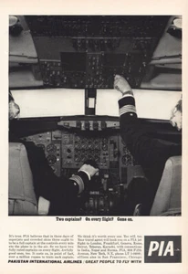 1963 Pakistan International Airlines: Two Captains Vintage Print Ad - Picture 1 of 1