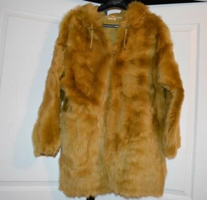 ESSENTIEL ANTWERP LAMMFELL WINTER KAPUZE ÜBER KNIE MANTEL JACKE GR-IT-38/US-M - Bild 1 von 12