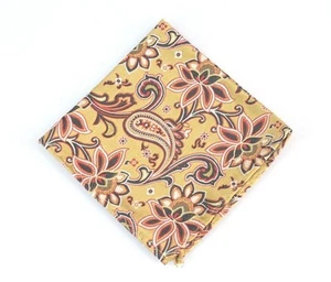 Lord R Colton Masterworks Pocket Square - Charleston Gold Red Silk - $75 New - Picture 1 of 2