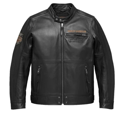 MEN'S PREMIUM BLACK COWHIDE LEATHER JACKET - PREMIUM QUALITY BIKER JACKET - Image 1 of 3