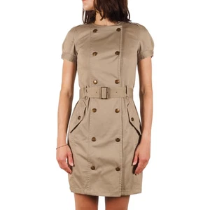 Burberry Brit Vintage Women's Khaki Military Belted Trench Shirt Dress Size US 4 - Picture 1 of 11