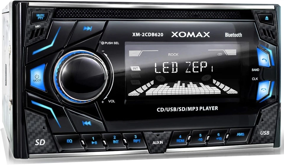 XOMAX Autoradio  XM-2CDB622 mit CD-Player, Bluetooth, RDS, USB, SD, AUX, 2DIN - Bild 1 von 1