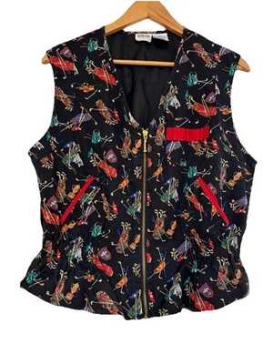 Vintage Golf Vest Women's Medium Line Up Full Zip Classy Retro 90s - Image 1 of 4