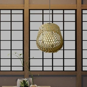 Bamboo Lamp Shade Handwoven Ceiling Fixtures for Teahouse Home - Picture 1 of 7