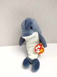 Ty Beanie Babies "Echo" The Dolphin 1996 Plush Toy Original Tag 7" - Picture 1 of 6