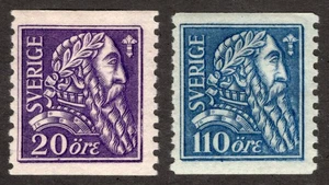 SWEDEN 1921, SC-194-195, VF MHR*, Perf 10-V, scv $57.50  *Bay Stamps* - Picture 1 of 2
