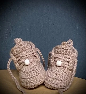 Crochet Newborn Baby First Shoes Booties Boots Slippers Trainers — 第 1/2 张图片
