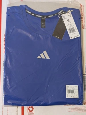 🔥RARE🔥 adidas Cool Feel Long Sleeve Stretch Nylon Tee Medium Blue IX9072 🔥NWT - Image 1 of 4