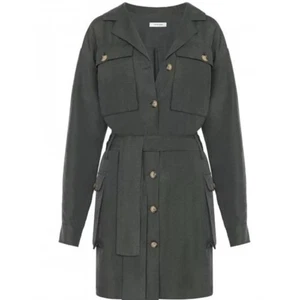 Anine Bing Kaiden Utility Mini Shirt Dress in Willow Green Women's XS NWT - Picture 1 of 12