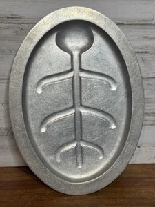 Vintage Wagner Ware Sizzling Steak Platter Al Carder Aluminum 341 M 15x11 Father - Picture 1 of 11