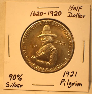 1921 Pilgrim Tercentenary Commemorative Half Dollar NICE -Grade - Picture 1 of 4