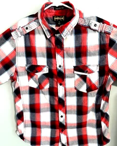 HELIX Plaid Button Down Shirt Western Style Pearl Snap Closure Men's Size Large - Picture 1 of 6
