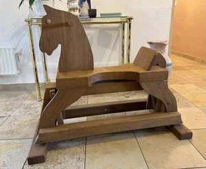 Schaukelpferd, Handarbeit, Eiche, - Bild 1 von 4