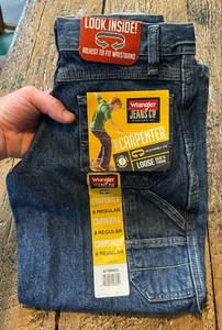 Y2K Boys Wrangler Jeans Classic Carpenter Loose Seat & Thigh 8 Regular NOS - Picture 1 of 6