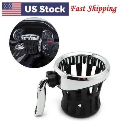 Cup Drink Holder Handlebar  W/Mesh Basket Mount Universal Fit Harley Davidson US - Изображение 1 из 4