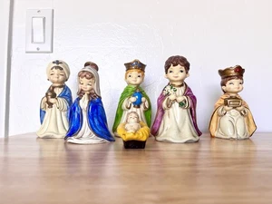 Vintage Nativity Josef Originals Figurines baby Jesus Japan Christmas Chalkware - Picture 1 of 14