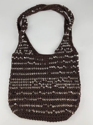 Cartera Hobo Vintage Óxido/Marrón Lentejuelas Boho Y2K Lentejuelas  Foto 1 de 4