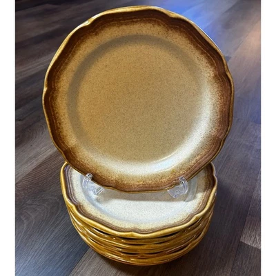 Juego de 8 placas laterales vintage de trigo integral Mikasa de 8" de diámetro hecho en Japón  Foto 1 de 4