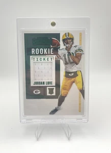 Parche de novato Jordan Love 2020 Panini Contenders verde #RTS-JLO Green Bay Packers - Imagen 1 de 6
