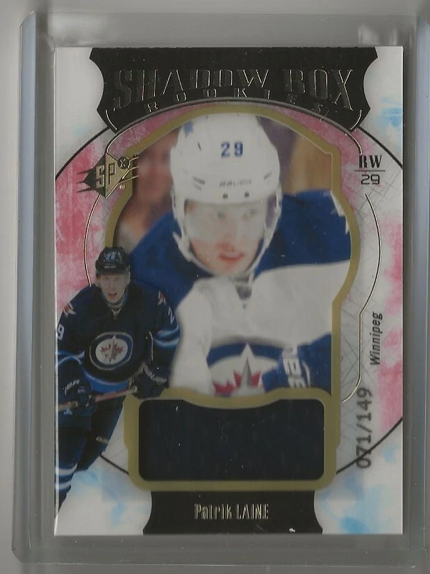 2016 2016-17 SPx Red #74 Patrik Laine Jersey Rookie 071/149 Shadow Box Jets - Image 1 of 1
