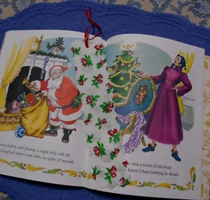 Fabric or Cloth Bookmark CHRISTMAS Themed White with Red Bells Handmade - Imagen 1 de 3